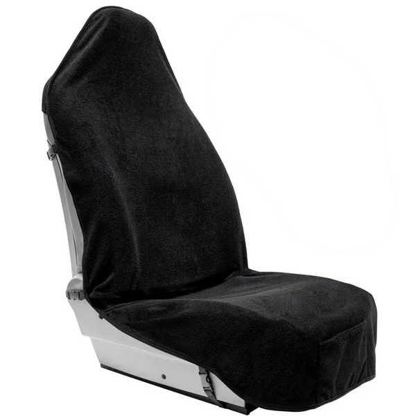 Terry Cloth Sweat Towel Seat Cover Carseat Towel ProtectorWaterproof Universal Fit for Car SUV Van Truck 1pc Black
