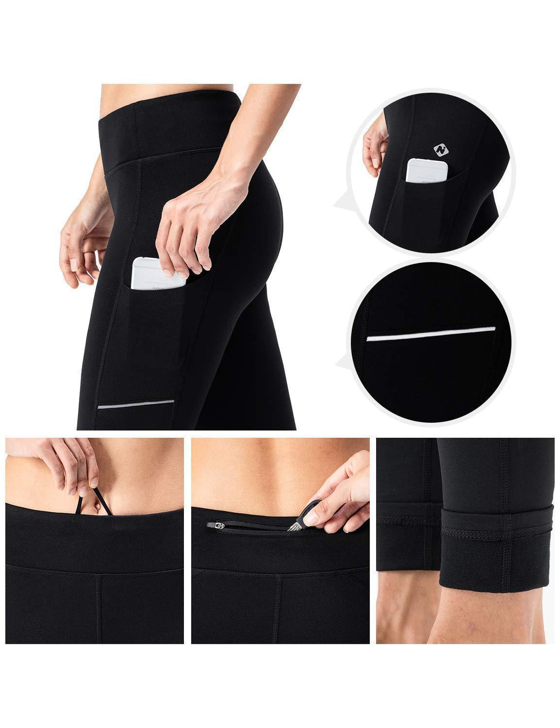 Fleece Yoga Legging With Zip Pocket-Naviskin