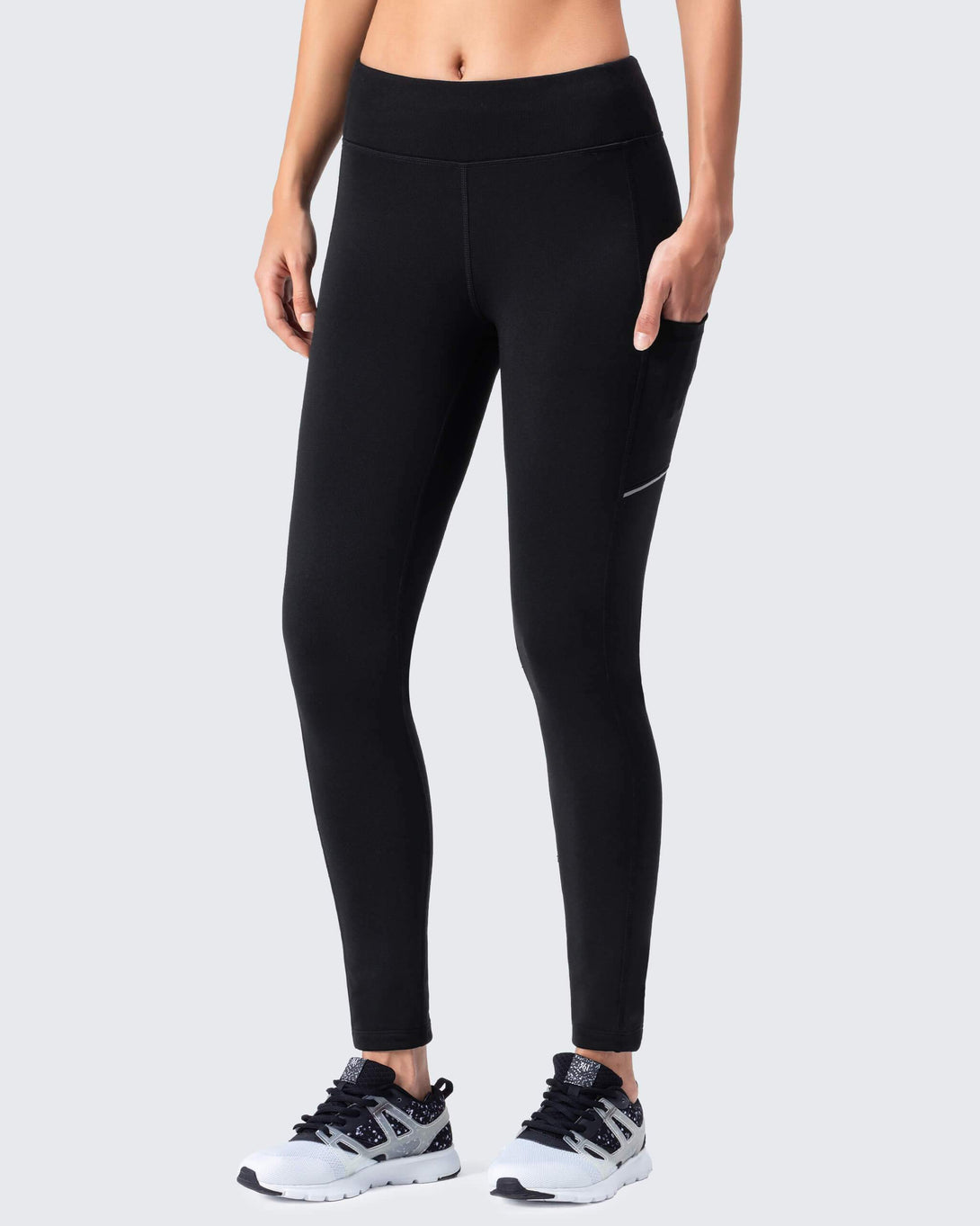 Fleece Yoga Legging With Zip Pocket-Naviskin