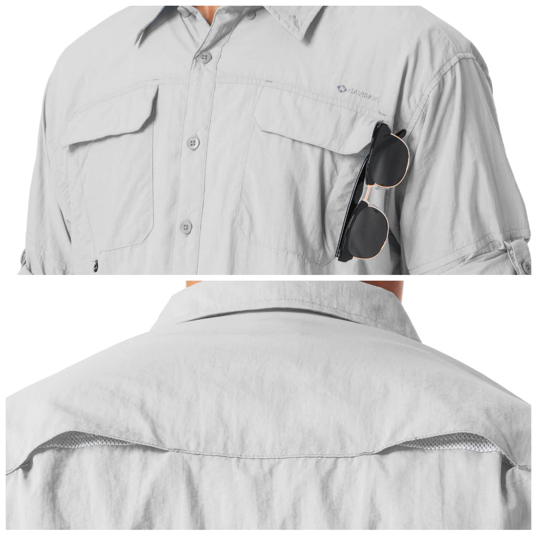 UPF 50+ Long Sleeve Fishing Shirt-Naviskin