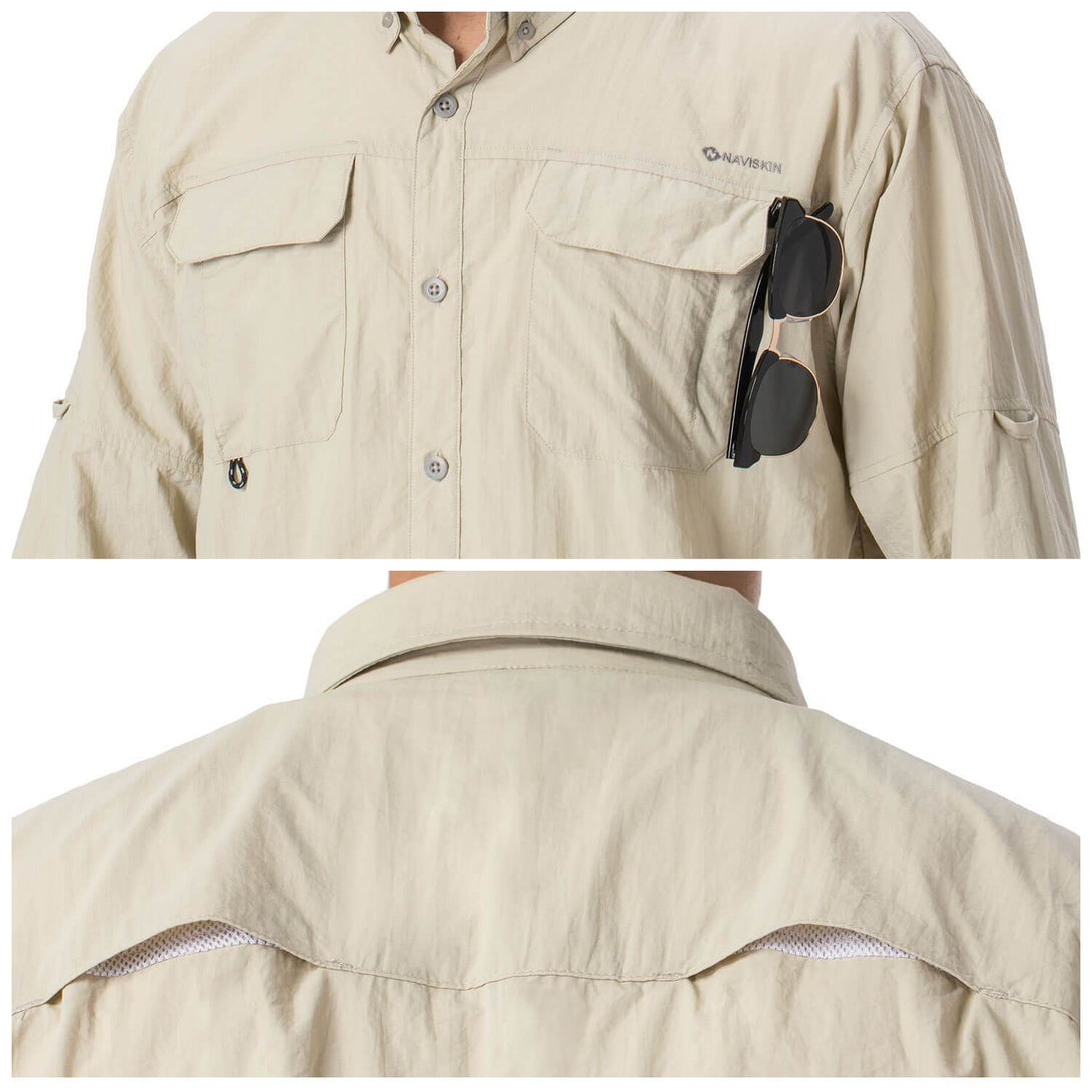 UPF 50+ Long Sleeve Fishing Shirt-Naviskin