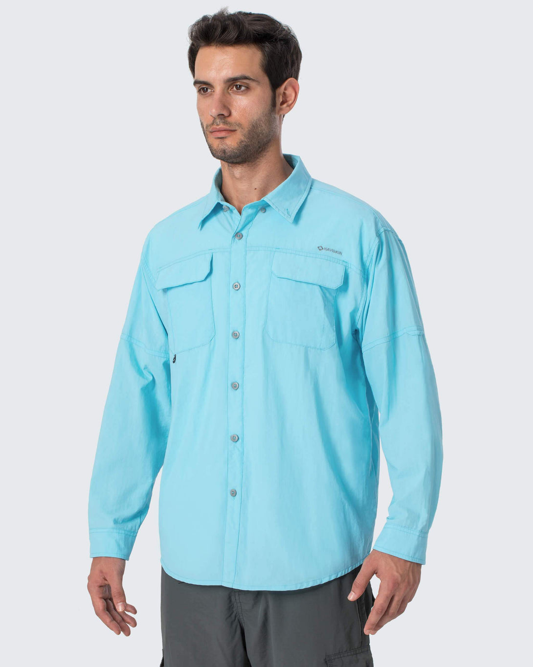 UPF 50+ Long Sleeve Fishing Shirt-Naviskin